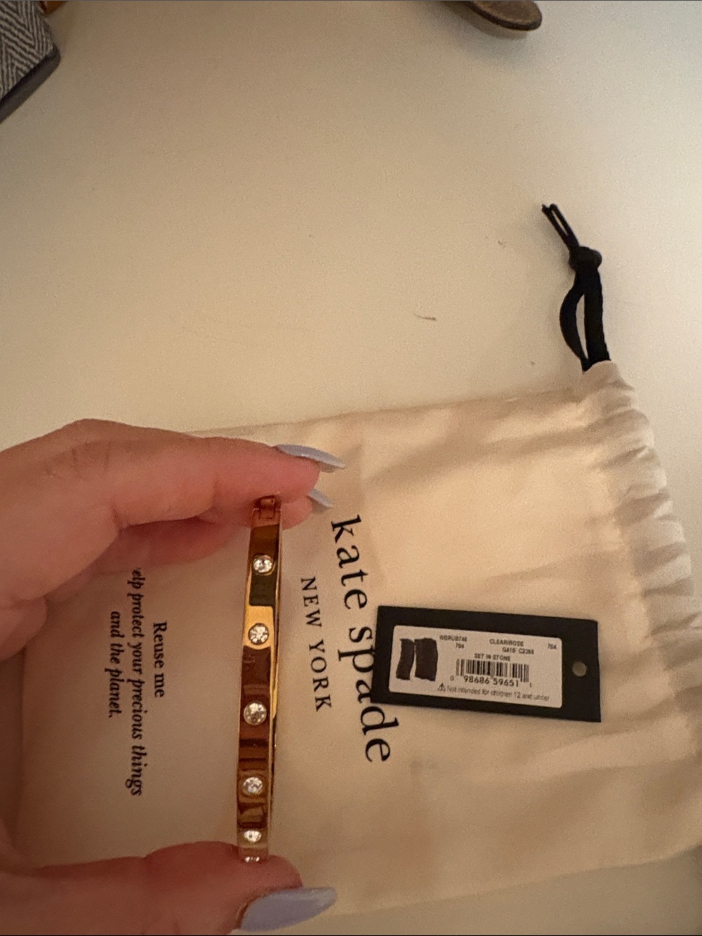 kate spade New York Rose Gold-Tone Crystal Station Bangle